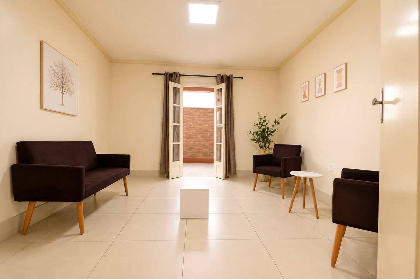 Sala de estar para visitas e acolhimento